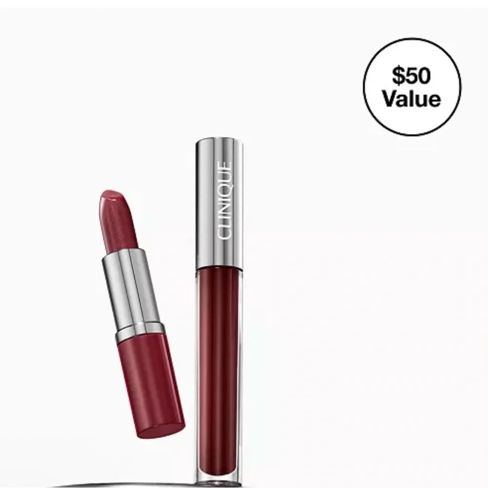 Clinique Lip Luxury Set - Rose Pink & Deep Red